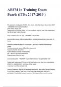 ABFM In Training Exam Pearls (ITEs 2017-2019 ) with complete solutions