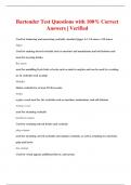Bartender Test Questions with 100&percnt; Correct Answers &vert; Verified