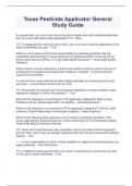Texas Pesticide Applicator General Study Guide&period;