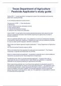 Texas Department of Agriculture Pesticide Applicator's study guide&period;