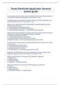 Texas Pesticide Applicator General actual guide&period;