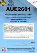 AUE2601 Assignment 2A (COMPLETE ANSWERS) Semester 1 2024 - DUE 16 April 2024