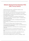 Defensive Driving NJ Exam Questions With 100&percnt; Correct Answers