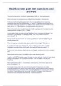 Health stream post test questions and answers