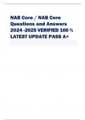 NAB Core / NAB Core Questions and Answers 2024 -2025 VERIFIED 100 % LATEST UPDATE PASS A+ 