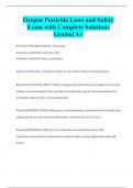 Oregon Pesticide Laws and Safety Exam with Complete Solutions  Graded A&plus;