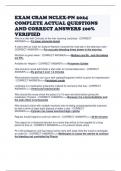 EXAM CRAM NCLEX-PN 2024 COMPLETE ACTUAL QUESTIONS AND CORRECT ANSWERS 100&percnt; VERIFIED