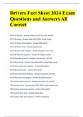 Drivers Fact Sheet 2024 Exam Questions and Answers All Correct 