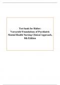 Test bank for Halter:  Varcarolis‘Foundations of Psychiatric  Mental Health Nursing Clinical Approach,  8th Edition A+