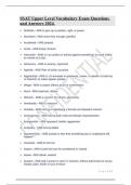SSAT Upper Level Vocabulary Exam Questions and Answers 2024.