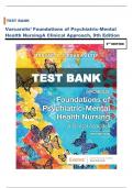 TEST BANK  Varcarolis’ Foundations of Psychiatric-Mental  Health NursingA Clinical Approach, 9th Edition