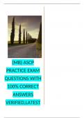 (MB) ASCP Practice Exam Questions With 100% Correct Answers Verified, (155 Questions),Graded A+.