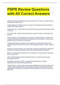 PSPR Review Questions with All Correct Answers