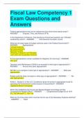 Fiscal Law Competency 1 Exam Questions and Answers