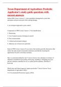 Texas Department of Agriculture Pesticide Applicator's study guide questions with correct answers&vert;100&percnt; verified&vert;25 pages