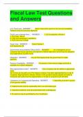 Fiscal Law Test Questions and Answers
