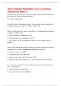 Texas Pesticide Applicator General questions with correct answers|100% verified|36 pages