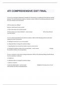 ATI COMPREHENSIVE EXIT FINAL Practical Questions And Well Elaborated Answers (graded A+)