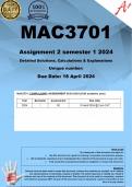 MAC3701 Assignment 2 (COMPLETE ANSWERS) Semester 1 2024 (622981) - DUE 18 April 2024 