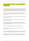 SRA EXAM 2024 WITH 100&percnt; CORRECT ANSWERS