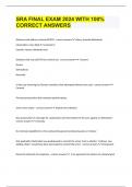 SRA FINAL EXAM 2024 WITH 100&percnt; CORRECT ANSWERS