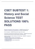 CSET SUBTEST 1:  History and Social  Science TEST  SOLUTIONS 100%  PASS