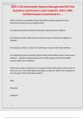 WGU c724 Information Systems Management Pre Test Questions and Answers&vert;&vert;Latest Updated 2024