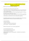 MPH 6011 Quizzes for MIDTERM & FINAL question and answer 