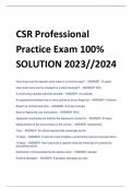 CSR Professional  Practice Exam 100%  SOLUTION 2023//2024