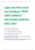 Cyber Ark PAS Install  and Configure TEST  100% CORRECT  SOLUTIONS VERIFIED 2023-2023