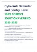 CyberArk Defender  and Sentry Level 100% CORRECT  SOLUTIONS VERIFIED 2023-2023