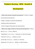 HESI Pediatric Nursing Growth & Development Questions with 100% Correct Answers | Updated | Download to score A+
