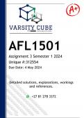 AFL1501 Assignment 3 (DETAILED ANSWERS) Semester 1 2024 - DISTINCTION GUARANTEED