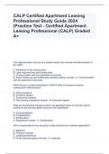 CALP Certified Apartment Leasing Professional Study Guide 2024 (Practice Test - Certified Apartment Leasing Professional (CALP) Graded A+