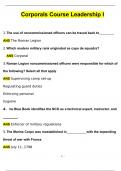 Corporals Course Leadership I Questions with 100% Correct Answers | Updated | Download to score A+