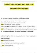 Sophos Endpoint And Server Engineer Reviewer Actual Questions with 100% Correct Answers | Updated | Download to score A+