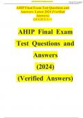 AHIP (2024/2025) Final Exam Test Updated Questions and Answers||Verified Answers||Latest 2024