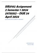 ISR3702 Assignment 2 Semester 1 2024 (675553) - DUE 24 April 2024