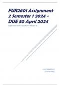 FUR2601 Assignment 2 Semester 1 2024 - DUE 30 April 2024