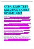 CYSA EXAM TEST  SOLUTION LATEST  UPDATE 2023