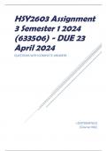 HSY2603 Assignment 3 Semester 1 2024 (633506) - DUE 23 April 2024
