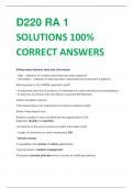 D220 RA 1 SOLUTIONS 100%  CORRECT ANSWERS