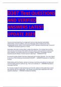 D307 Test QUESTIONS  AND VERIFIED  ANSWERS LATEST  UPDATE 2023