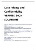 Data Privacy and  Confidentiality  VERIFIED 100%  SOLUTIONS