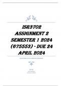  ISR3702 Assignment 2 Semester 1 2024 (675553) - DUE 24 April 2024