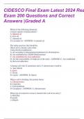 CIDESCO FINAL EXAM LATEST 2024 REAL EXAM 200 QUESTIONS AND C ORRECT ANSWERS (VERIFIED ANSWERS) |A GRADE