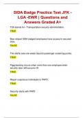 SIDA Badge Practice Test JFK -LGA -EWR | Questions and Answers Graded A+ 
