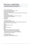 FPCC Exam 1 (INFECTION CONTROL/SKIN INTEGRITY)EXAM QUESTIONS AND ANSWERS 