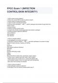 FPCC Exam 1 &lpar;INFECTION CONTROL&sol;SKIN INTEGRITY&rpar;EXAM QUESTIONS AND ANSWERS 