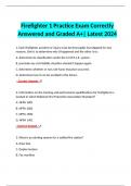 Firefighter 1 Practice Exam Correctly Answered and Graded A+| Latest 2024